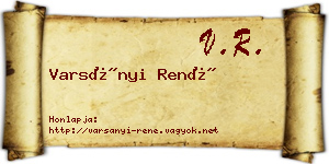 Varsányi René névjegykártya